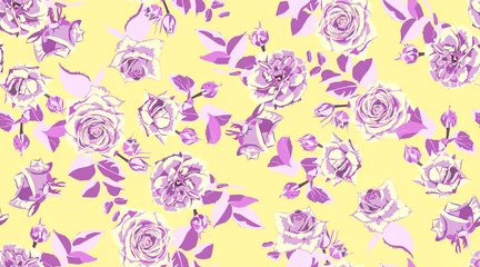 Rolgordijnen Seamless Rose Pattern in Vintage Style. © ingara