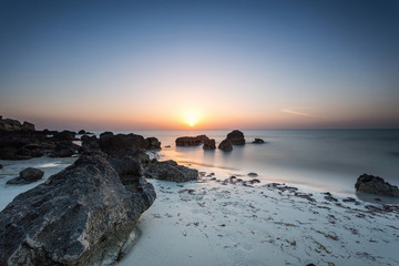 Sunrise in As Salwa Marina Qatar beach near Saudi border