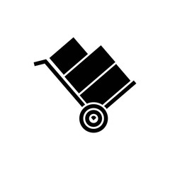 Trolley monochrome icon - vector