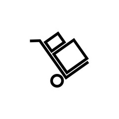 Box - trolley monochrome icon. simple and trendy flat style isolated on white background