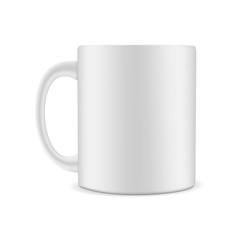 Mug mock up isolated on white background. Vector illustration