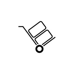 Box - trolley monochrome icon. simple and trendy flat style isolated on white background