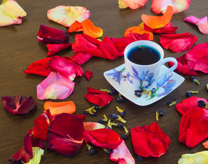 a cup of fragrant blue Thai tea