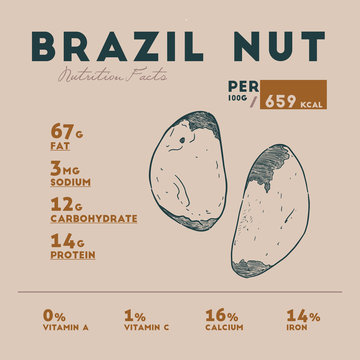 Nutrition fact of Brazil nut.