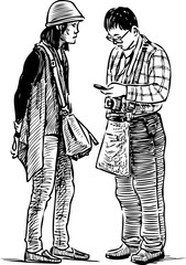 Sketch of a couple of sightseers