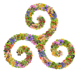 The Triskelion symbol consists of three connected spirals  Isolated