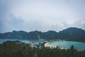 Beautiful Tropical Beach PP Island, Krabi, Phuket, Thailand. blue ocean background Summer view Sunshine at Sand and Sea Asia Beach Destinations 