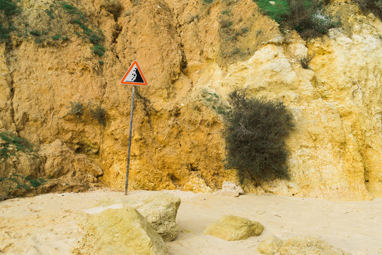 Sign at Camilo Beach, Lagos, Algarve, Portugal