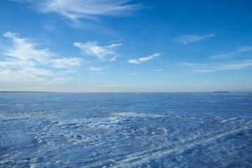 Naklejka na ściany i meble Bay under winter ice