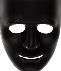 strange black mask on a white background