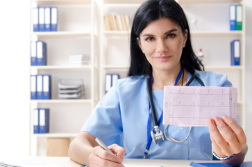 Female doctor cardiologist working in the clinic