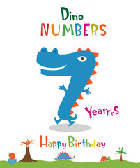 Number 7 in the form of a dinosaur © azzzya