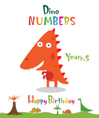 Number 4 in the form of a dinosaur © azzzya