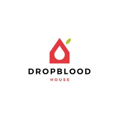 blood donation house logo vector icon