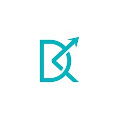 DK letter logo with arrow sign vector