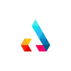 a letter colorful triangle logo vector icon