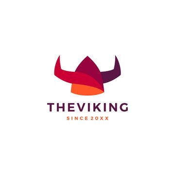viking helmet logo vector icon illustration