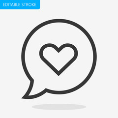 Love Chat Line Icon Editable Stroke Pixel Perfect Vector