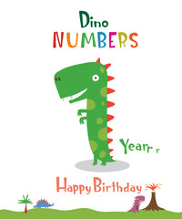 Number 1 in the form of a dinosaur