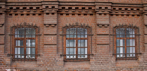 Vintage Windows in a brick house.
