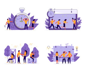 Set of Planning development of ideas concept