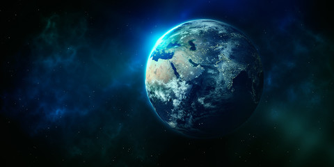Obraz na płótnie Canvas Blauer Planet unsere Erde im Weltall