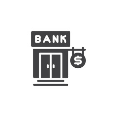 Bank doors vector icon. filled flat sign for mobile concept and web design. Dollar money bank building simple glyph icon. Symbol, logo illustration. Pixel perfect vector graphics