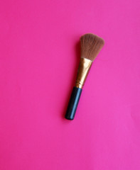 background cosmetics powder brush blue pink orange