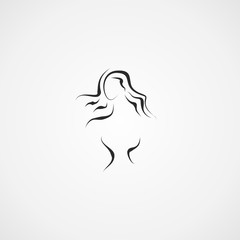 woman hair icon vector design