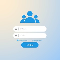 Register page design. Login form account user password identity ui web log screen security profile privacy appinterface