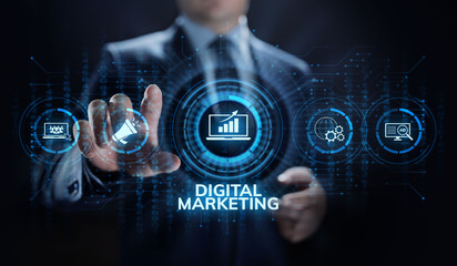 Digital marketing internet advertising and sales increase business technology concept.