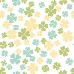 Abstract seamless pattern with colorful shamrock