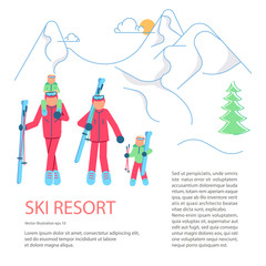 Banner template for Mountain Ski Resort. 