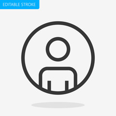 User Profile Avatar Editable Stroke Pixel Perfect Vector Icon Line