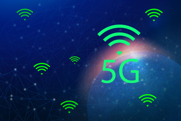 5G Internet network and intelligent connection , Communication concepts.