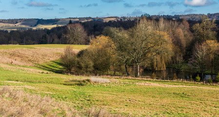 North Downs in Kent viewed from a footpath near Leeds, Maidstone