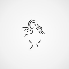 vector design of a woman with curly hair