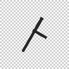 Police rubber baton icon isolated on transparent background. Rubber truncheon. Police Bat. Police equipment. Flat design. Vector Illustration