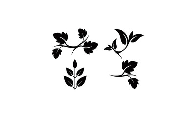 black leaf logo vector