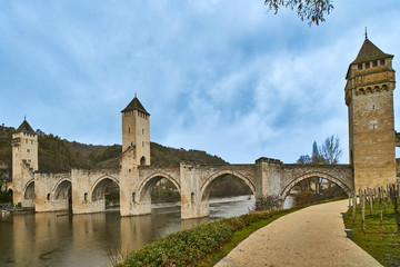 Fototapeta na wymiar Valentre Bridge, Cahors, France