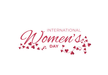 8 March with flowers. Vector postcard for Women day