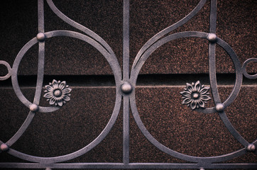 Metal elements of the fence. Decorative forging