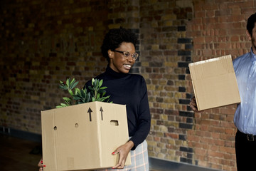 Black African businesswoman and co-workers starting a new job