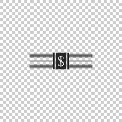 Paper money american dollars cash icon isolated on transparent background. Money banknotes stack with dollar icon. Bill currency. Flat design. Vector Illustration