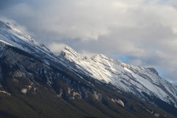 Snow On Mount Rundle, Banff National Park, Alberta