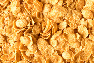 Background texture of cornflakes. Top view