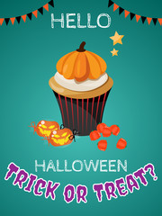 Halloween background with Trick or Treat? text.
