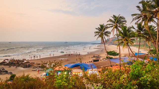 Palolem beach Goa  Top view, south Goa India travel to India image