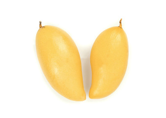 Fresh mango isolated white background.