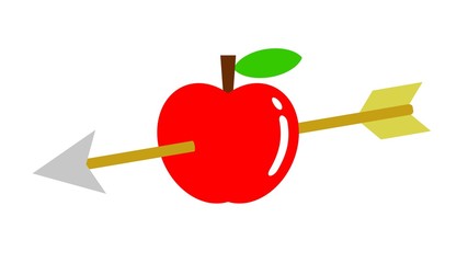 矢の刺さったリンゴ